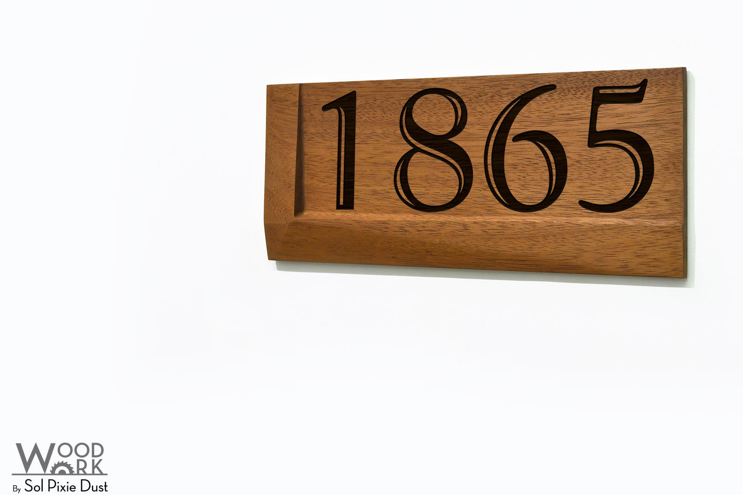 3d Solid Wood Address Plaques African Teak (Iroko)