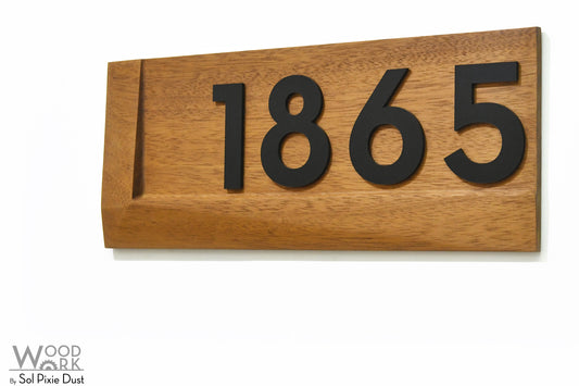 3d Solid Wood Address Plaques African Teak (Iroko)
