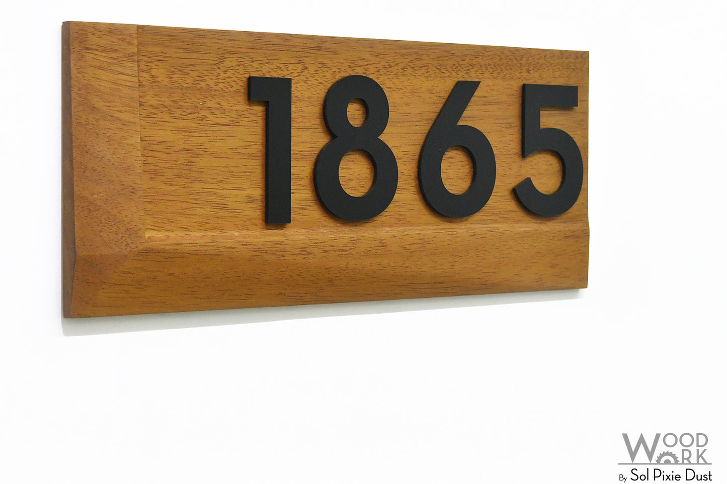3d Solid Wood Address Plaques African Teak (Iroko)