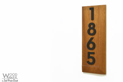 3d Solid Wood Address Plaques African Teak (Iroko)
