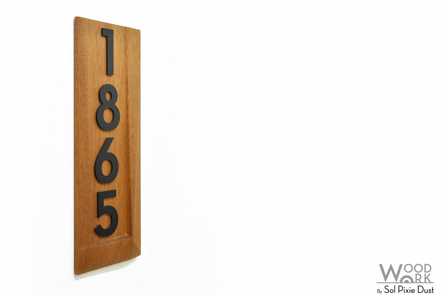 3d Solid Wood Address Plaques African Teak (Iroko)