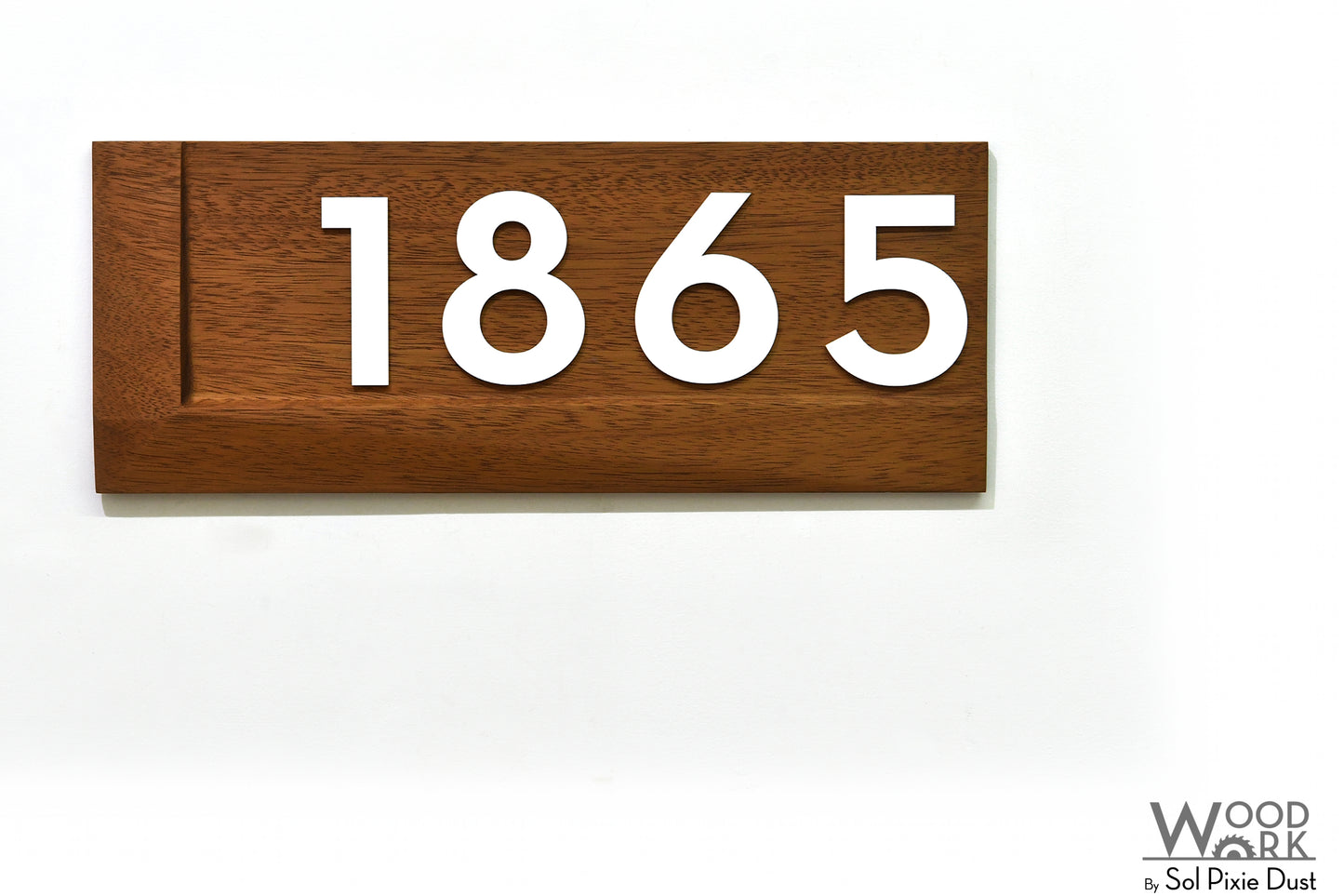 3d Solid Wood Address Plaques African Teak (Iroko)