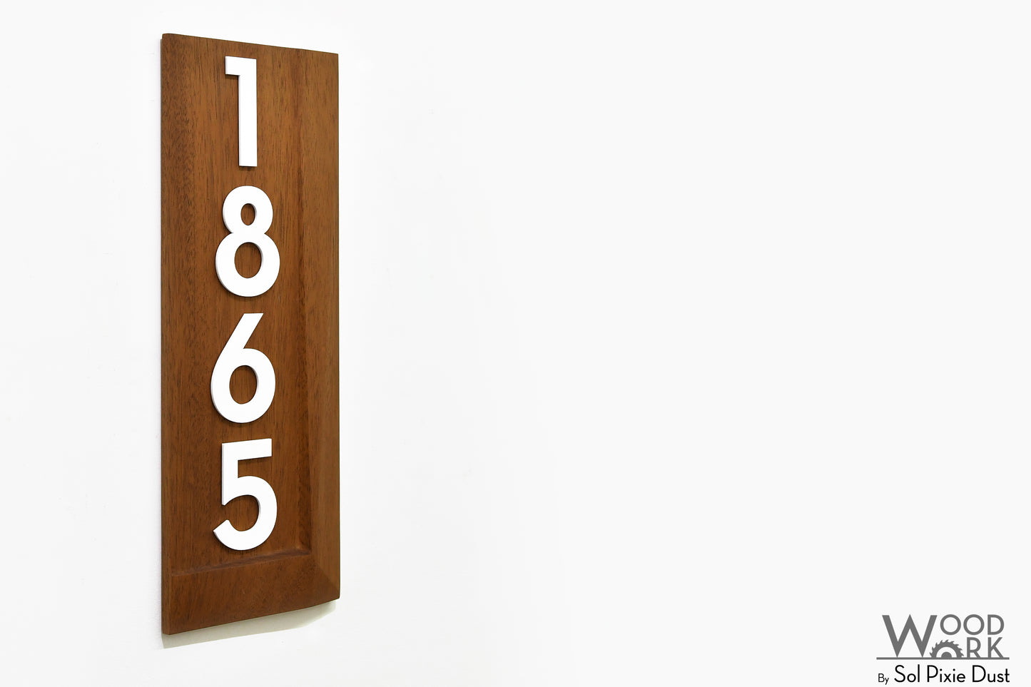 3d Solid Wood Address Plaques African Teak (Iroko)