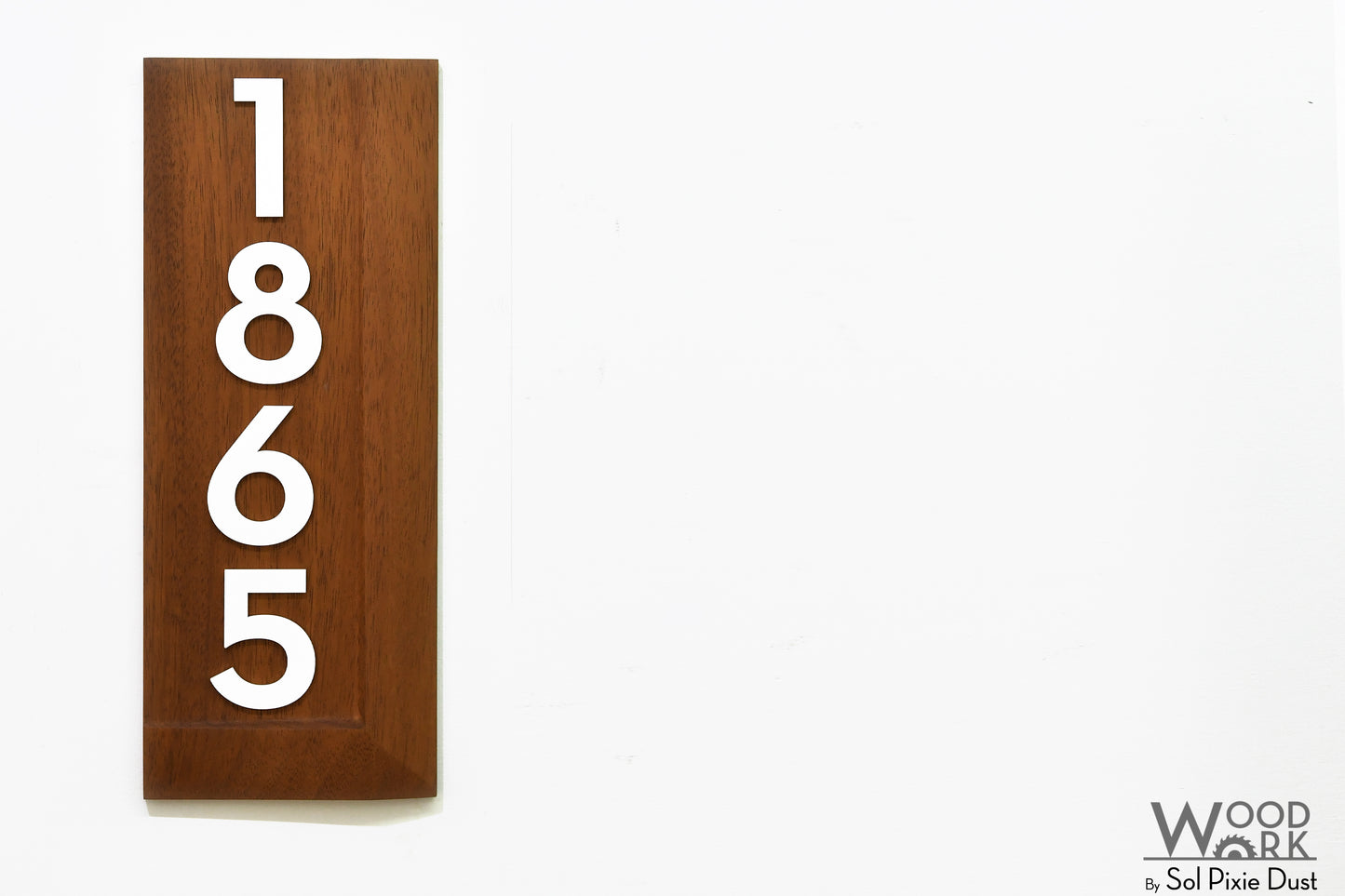 3d Solid Wood Address Plaques African Teak (Iroko)
