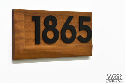 3d Solid Wood Address Plaques African Teak (Iroko)