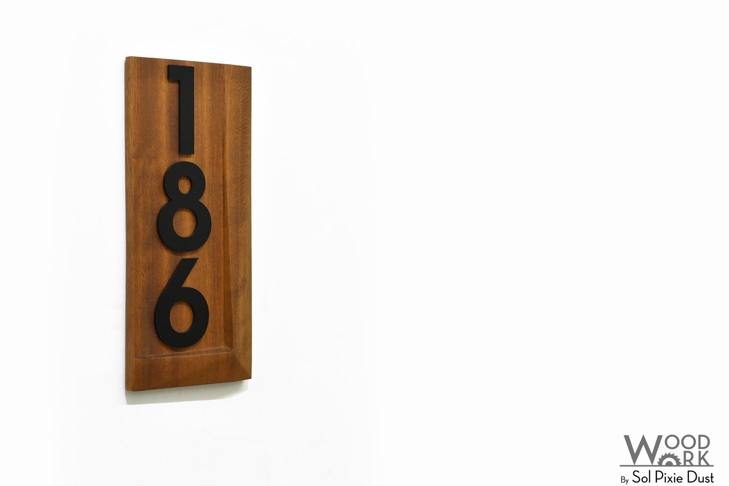 3d Solid Wood Address Plaques African Teak (Iroko)