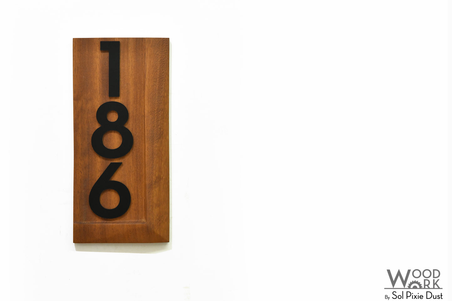 3d Solid Wood Address Plaques African Teak (Iroko)
