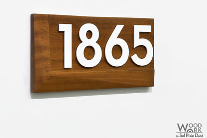 3d Solid Wood Address Plaques African Teak (Iroko)