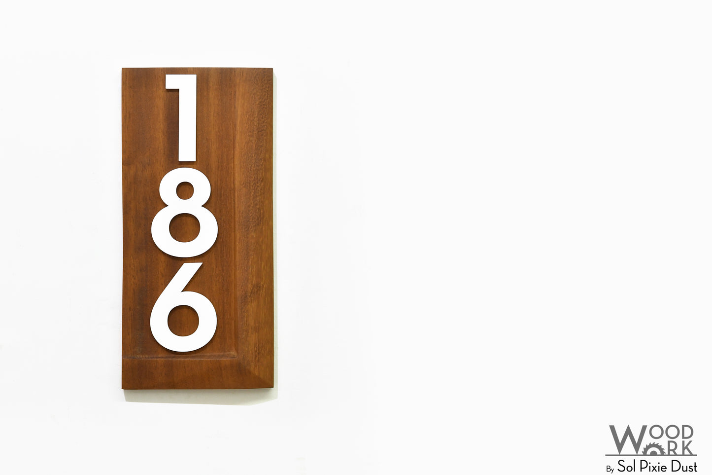 3d Solid Wood Address Plaques African Teak (Iroko)