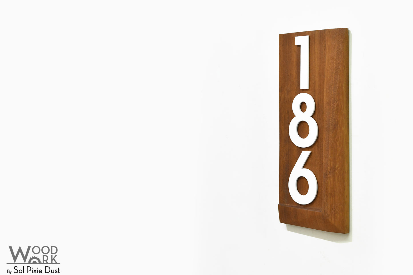 3d Solid Wood Address Plaques African Teak (Iroko)