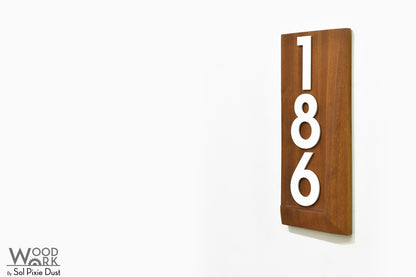 3d Solid Wood Address Plaques African Teak (Iroko)