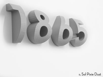 Curve 3D House Numbers - Modern House Numbers