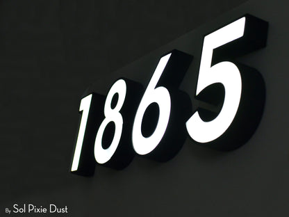 Modern LED House Numbers – Illuminated Address Sign –3D Floating Numbers – Contemporary Exterior Home Sign