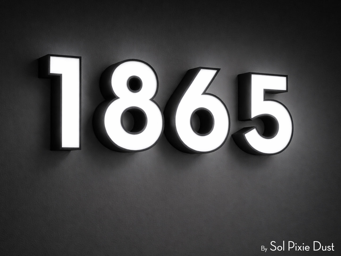 Modern LED House Numbers – Illuminated Address Sign –3D Floating Numbers – Contemporary Exterior Home Sign