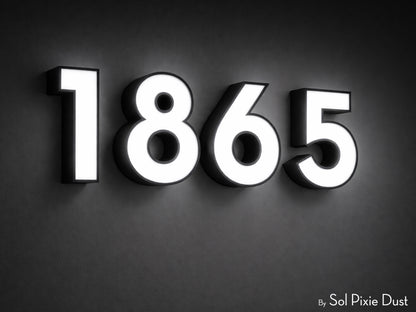 Modern LED House Numbers – Illuminated Address Sign –3D Floating Numbers – Contemporary Exterior Home Sign