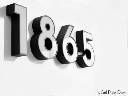 Modern LED House Numbers – Illuminated Address Sign –3D Floating Numbers – Contemporary Exterior Home Sign