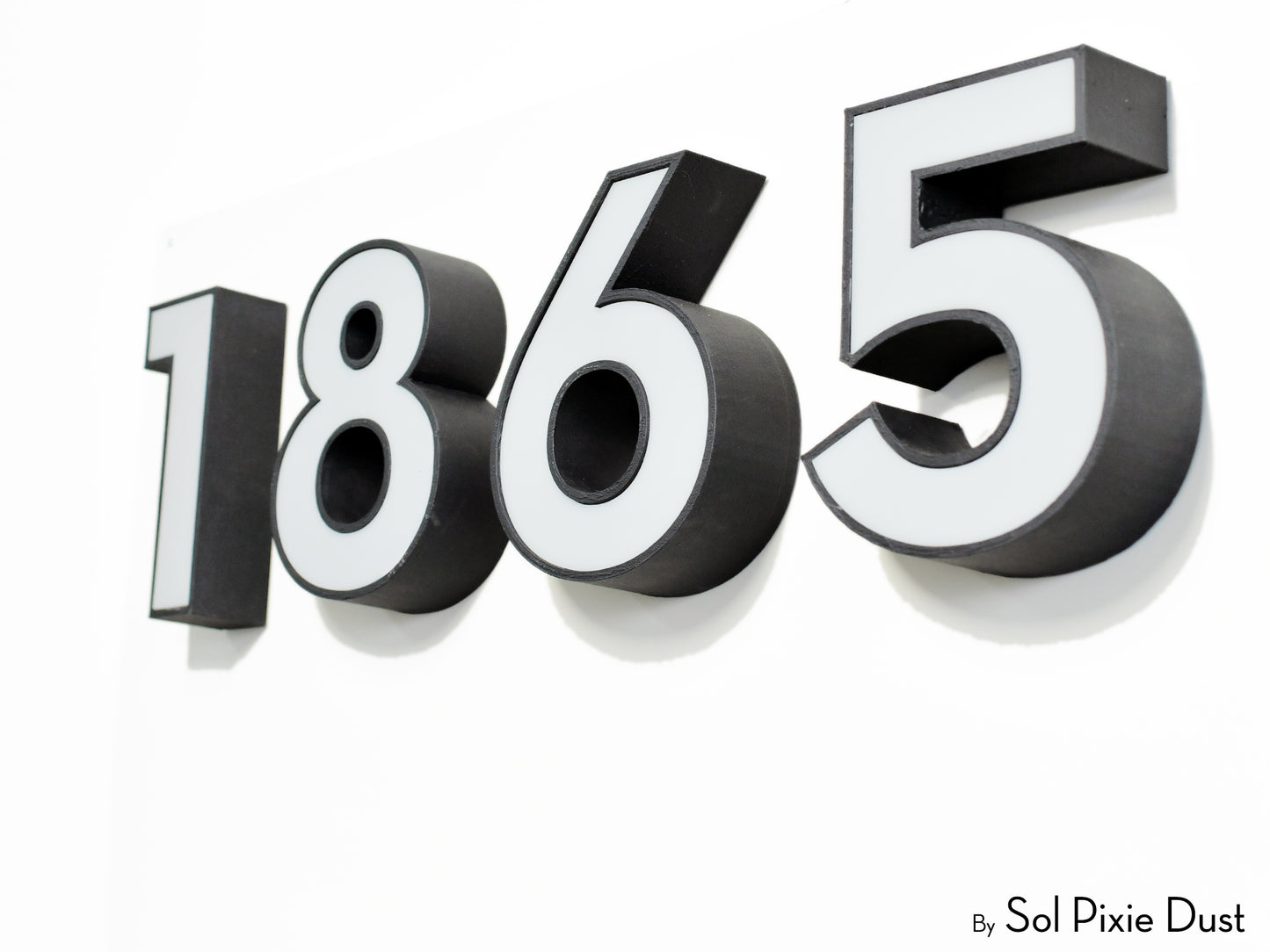 Modern LED House Numbers – Illuminated Address Sign –3D Floating Numbers – Contemporary Exterior Home Sign