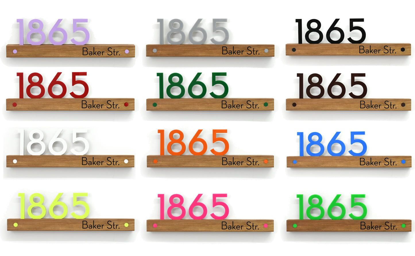 Underline African Teak Iroko or Hollow Aluminum Address Plaque - LED Signs