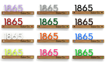 Underline African Teak Iroko or Hollow Aluminum Address Plaque - LED Signs