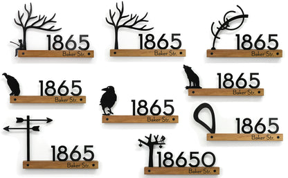 Underline African Teak Iroko or Hollow Aluminum Address Plaque - LED Signs