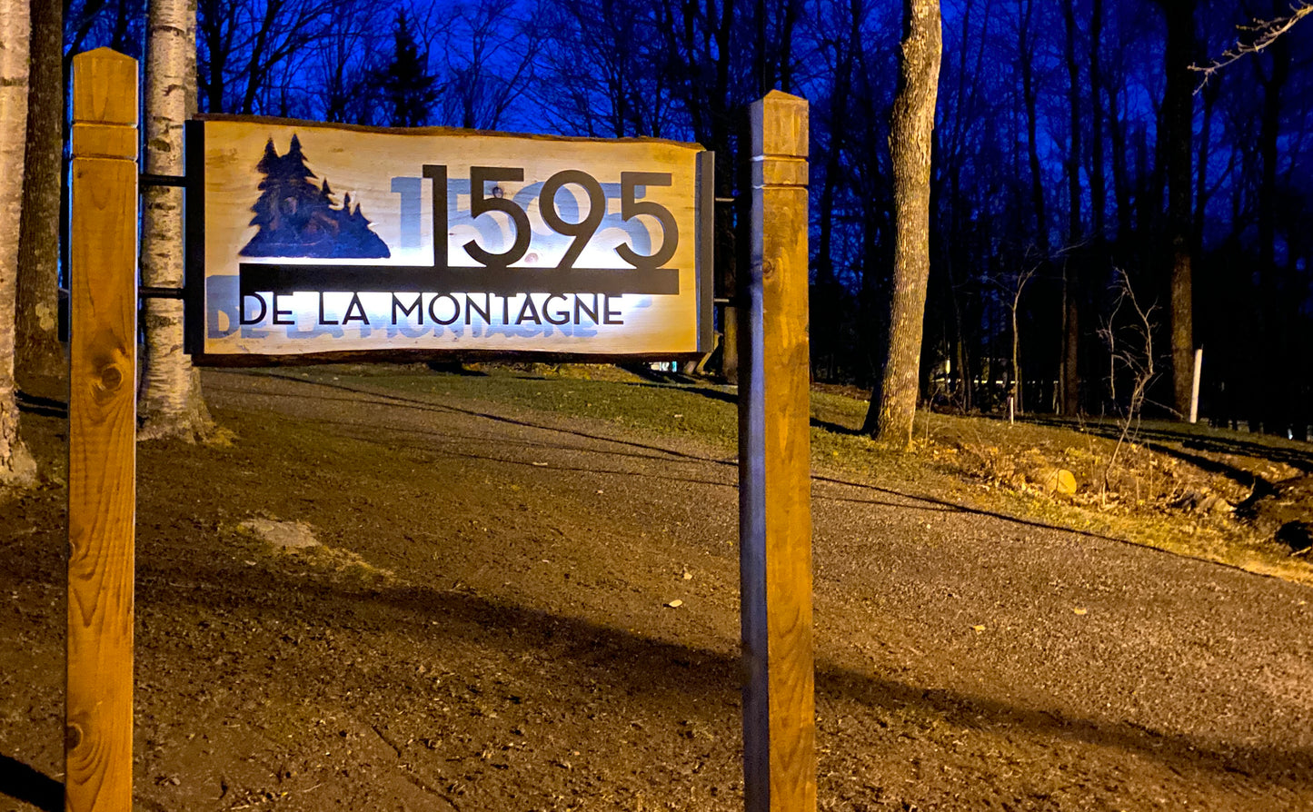 Underline House Numbers - LED Signs with Name / Address