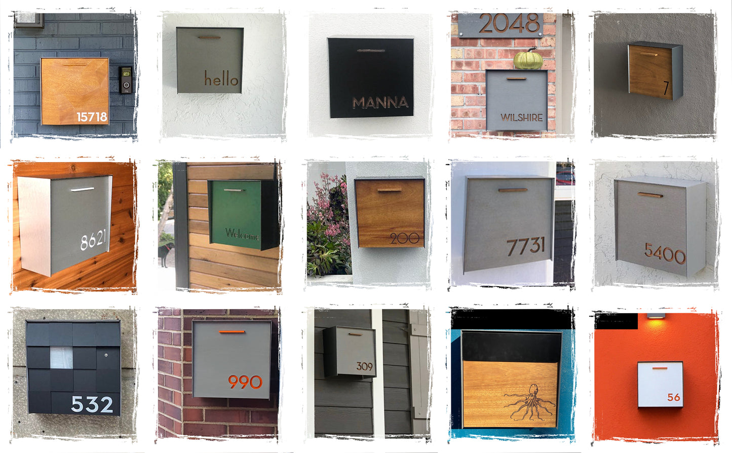 Type 1 - Wall Mounted Mailbox with Custom Door Styles & Body Colors