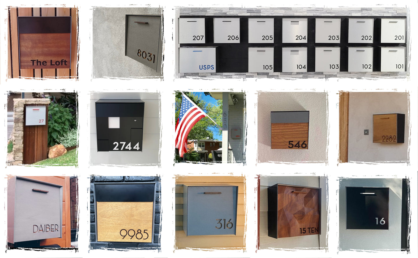 Type 1 - Wall Mounted Mailbox with Custom Door Styles & Body Colors