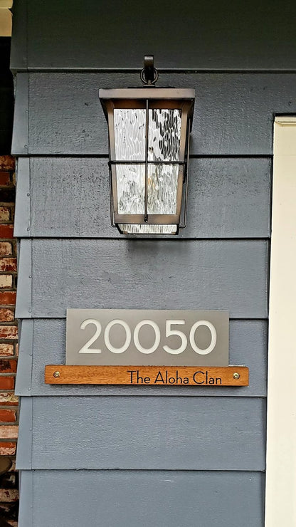 Underline African Teak Iroko or Hollow Aluminum Address Plaque - LED Signs