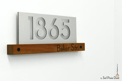 Underline African Teak Iroko or Hollow Aluminum Address Plaque - LED Signs