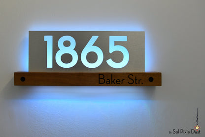 Underline African Teak Iroko or Hollow Aluminum Address Plaque - LED Signs