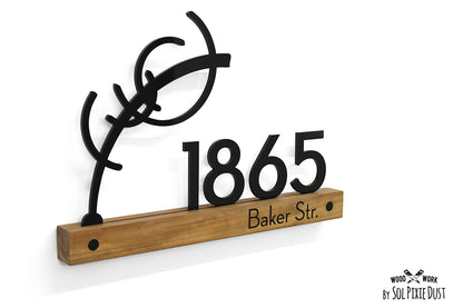 Underline African Teak Iroko or Hollow Aluminum Address Plaque - LED Signs
