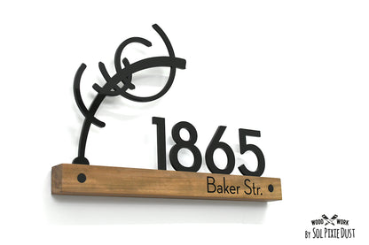Underline African Teak Iroko or Hollow Aluminum Address Plaque - LED Signs