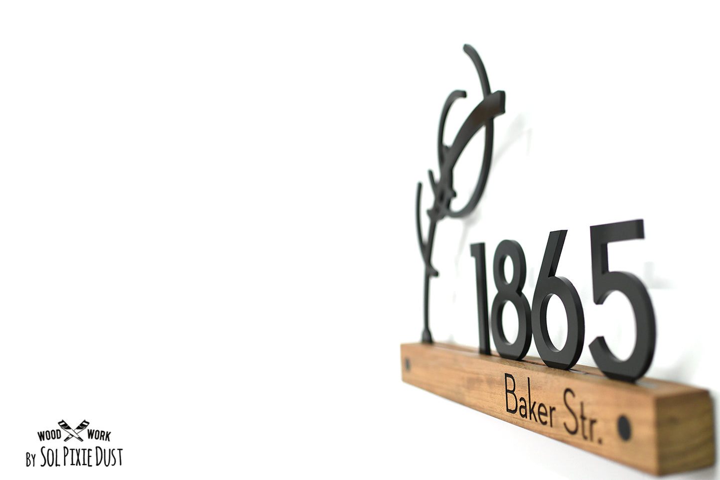 Underline African Teak Iroko or Hollow Aluminum Address Plaque - LED Signs