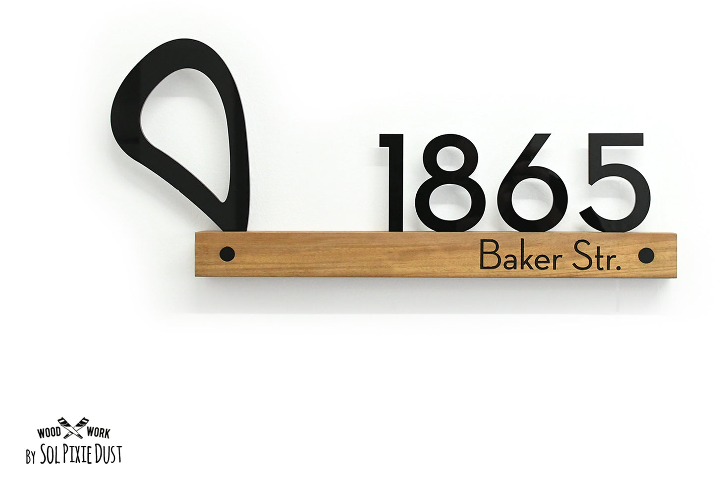 Underline African Teak Iroko or Hollow Aluminum Address Plaque - LED Signs