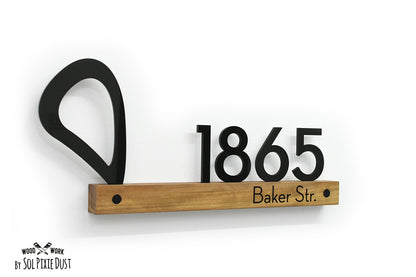 Underline African Teak Iroko or Hollow Aluminum Address Plaque - LED Signs