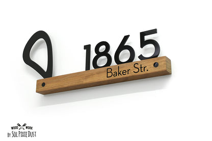Underline African Teak Iroko or Hollow Aluminum Address Plaque - LED Signs