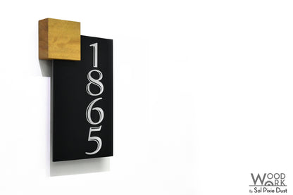 Aluminum (ACP) Address Signs with Solid Wood Mount