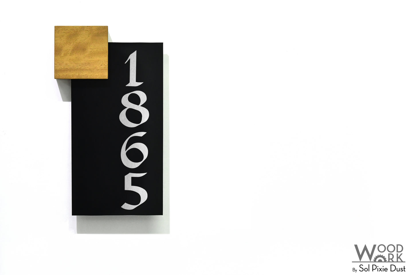 Aluminum (ACP) Address Signs with Solid Wood Mount