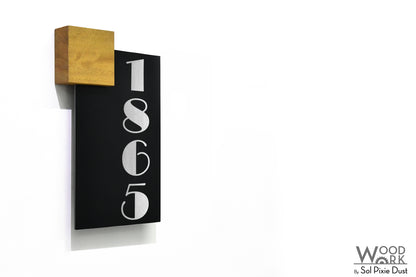 Aluminum (ACP) Address Signs with Solid Wood Mount
