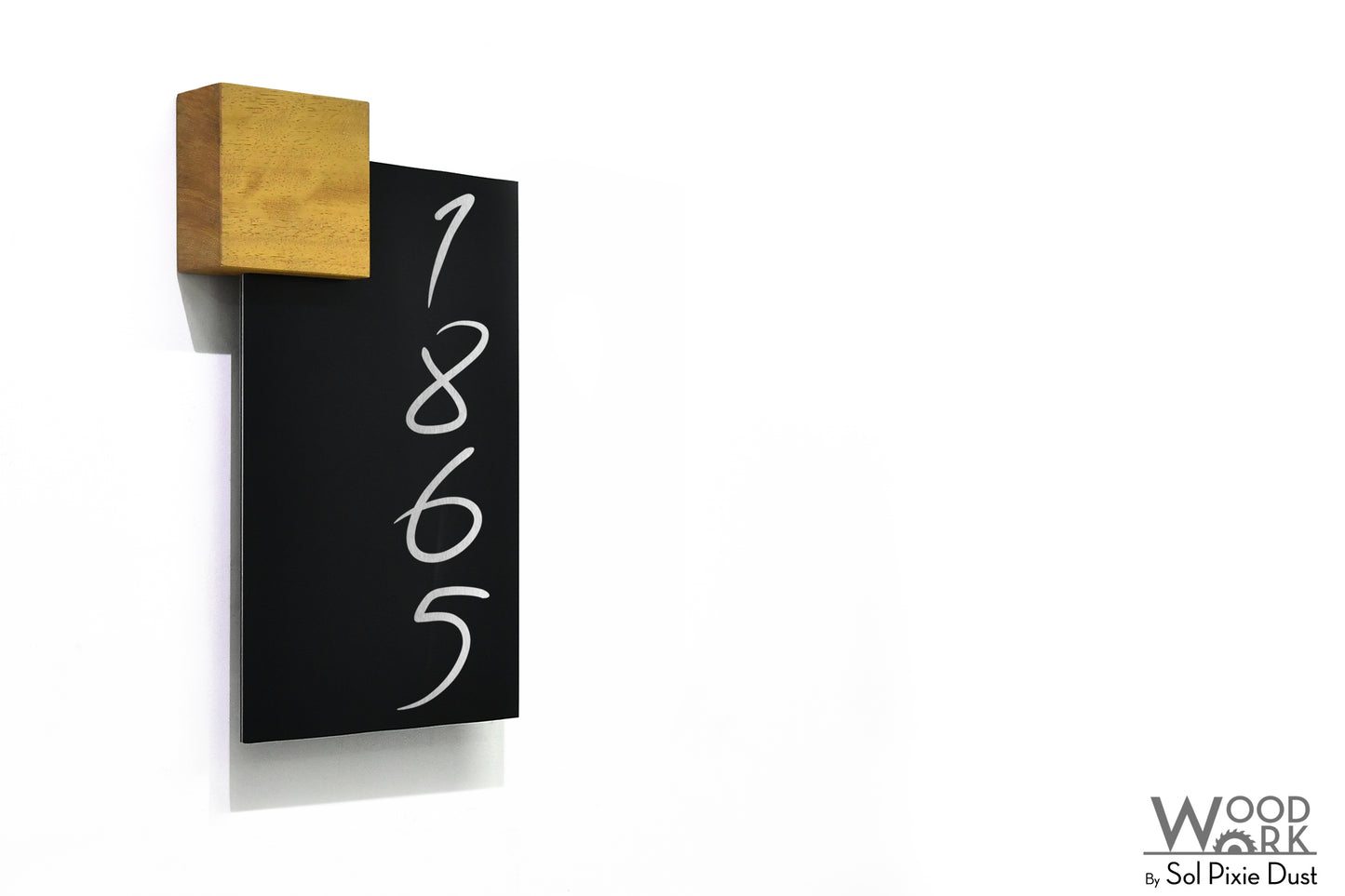 Aluminum (ACP) Address Signs with Solid Wood Mount