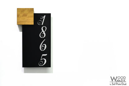 Aluminum (ACP) Address Signs with Solid Wood Mount