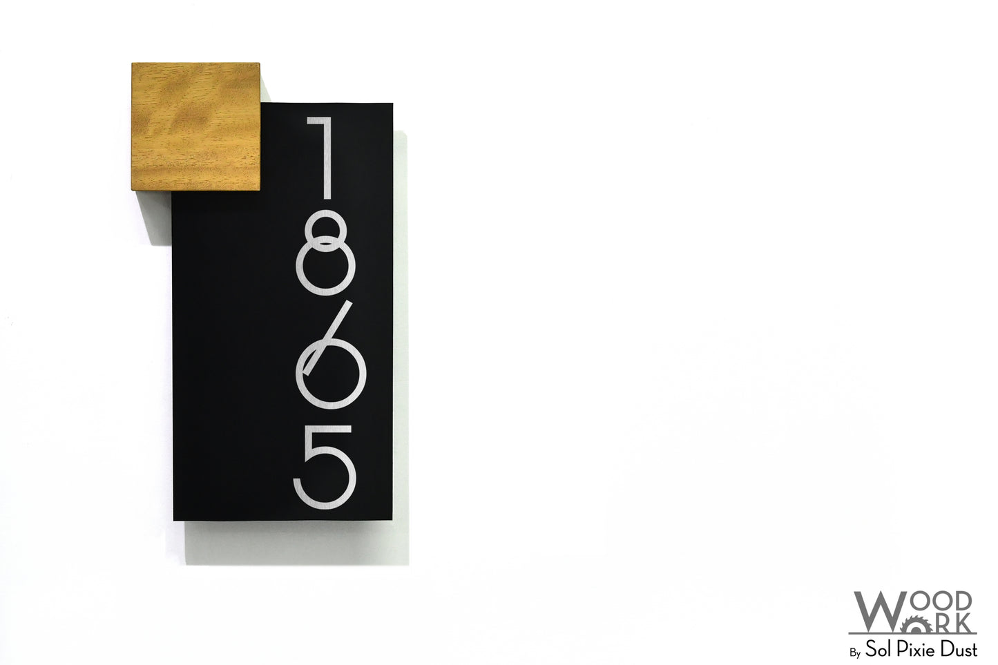 Aluminum (ACP) Address Signs with Solid Wood Mount