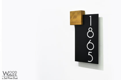Aluminum (ACP) Address Signs with Solid Wood Mount