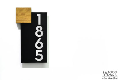 Aluminum (ACP) Address Signs with Solid Wood Mount
