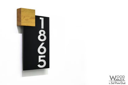 Aluminum (ACP) Address Signs with Solid Wood Mount