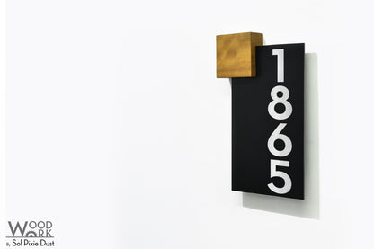 Aluminum (ACP) Address Signs with Solid Wood Mount
