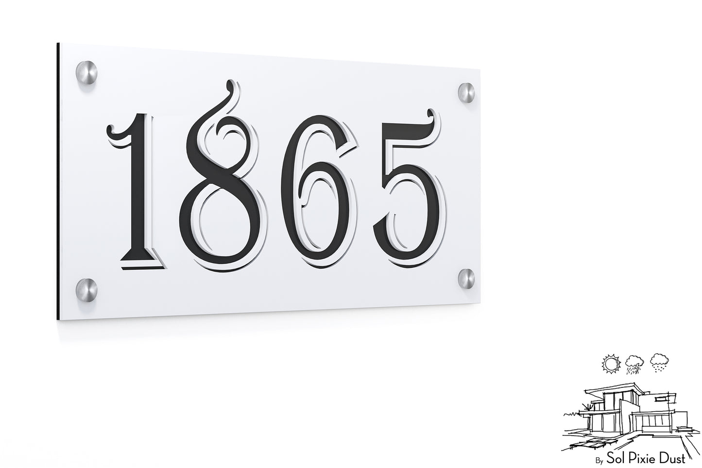 Acrylic Address Plaque - Signs ( Font Options )