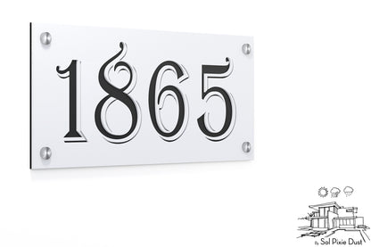 Acrylic Address Plaque - Signs ( Font Options )