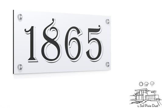 Acrylic Address Plaque - Signs ( Font Options )