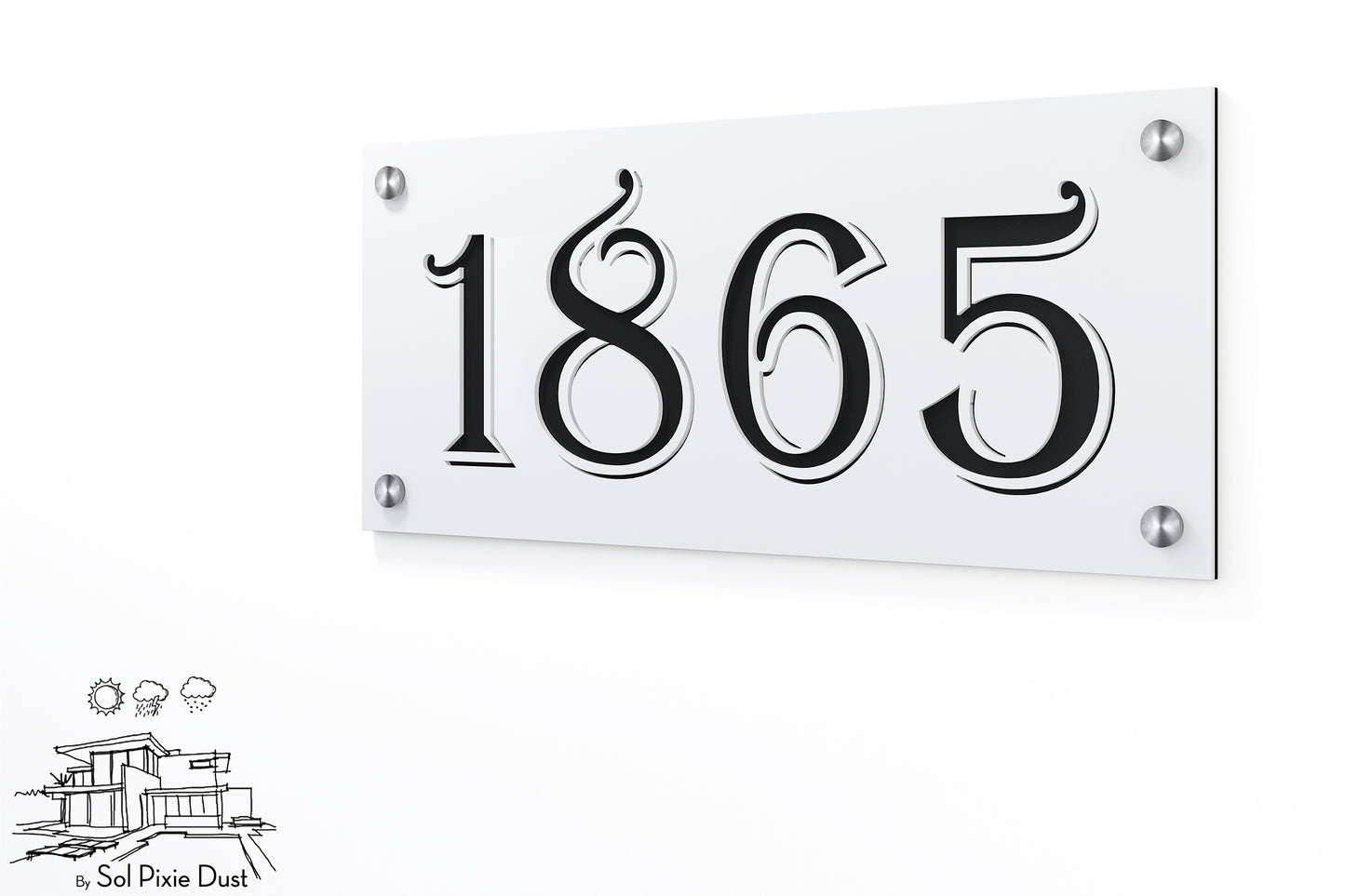 Acrylic Address Plaque - Signs ( Font Options )